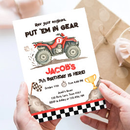 Quad-ATV-Geländestrecken-Offroad-Rennsport-Jungen- Einladung