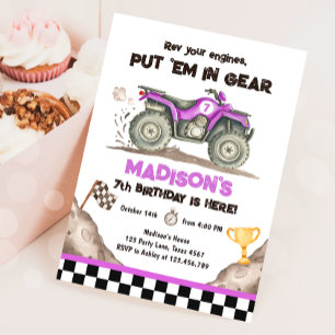 Quad-ATV-Geländestrecken-Offroad-Rennsport Mädchen Einladung