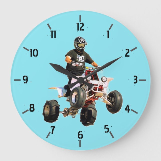 Quad Bike Große Wanduhr (Vorderseite)