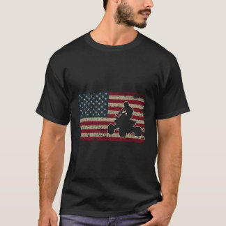 Quad Biker America Flag Geschenk I Atv Four Wheele T-Shirt
