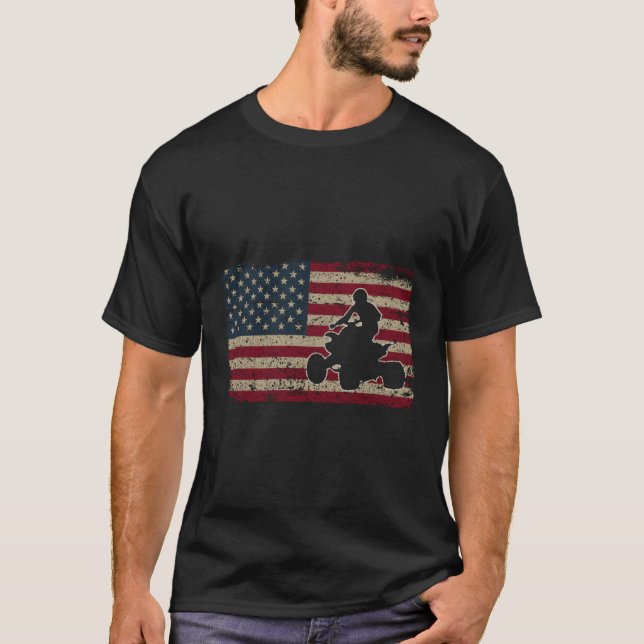 Quad Biker America Flag I Atv Four Wheeler Quad Bi T-Shirt (Vorderseite)