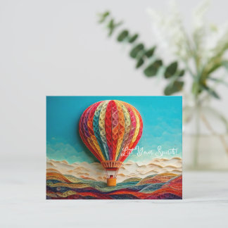 Quad Hot Air Ballon Kunst Postkarte
