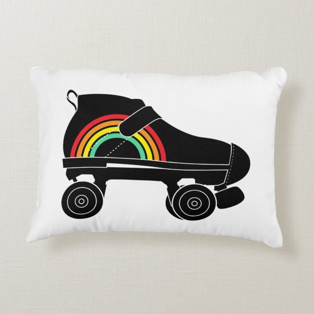 Quad Skate Regenbogen Dekokissen (Rückseite)
