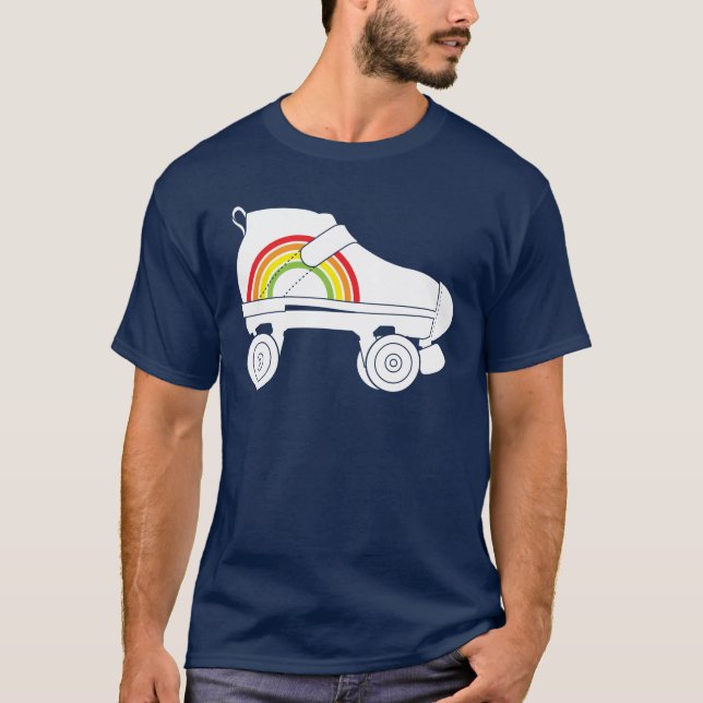 Quad Skate Regenbogen T-Shirt (Vorderseite)