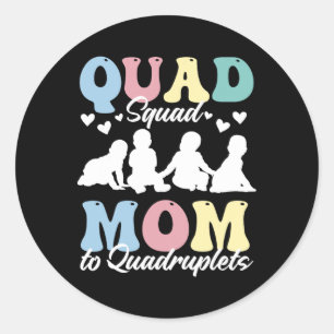 Quad Squad Mama zu Quadruplets Mami Mama Mommy Mot Runder Aufkleber
