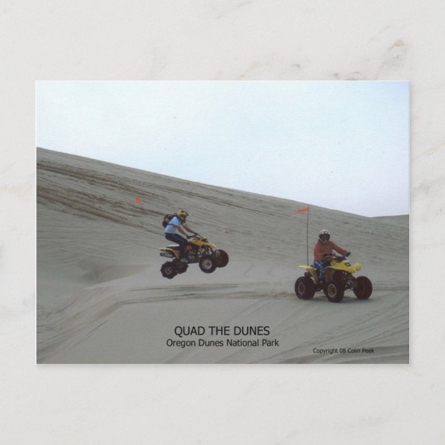 Quad the Dunes Oregon Coast Sand Fun 4 Wheel Postkarte (Vorderseite)