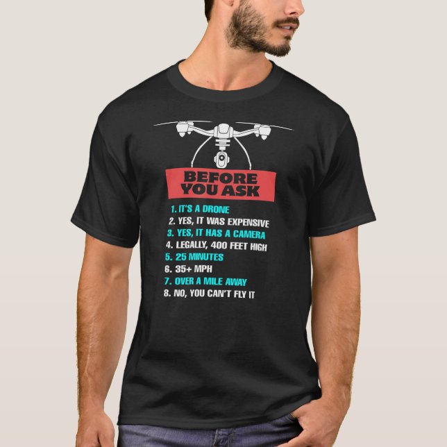 Quadcopter FPV Drone Pilot RC Pilot Operator Sayi T-Shirt (Vorderseite)