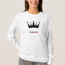 Quadeen Custom Text Crown Image White Long Sleeve