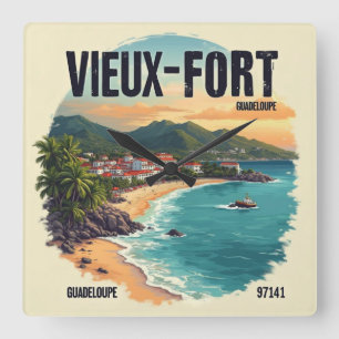 Quadförmige Uhr Vieux-Fort Guadeloupe   Wanduhr