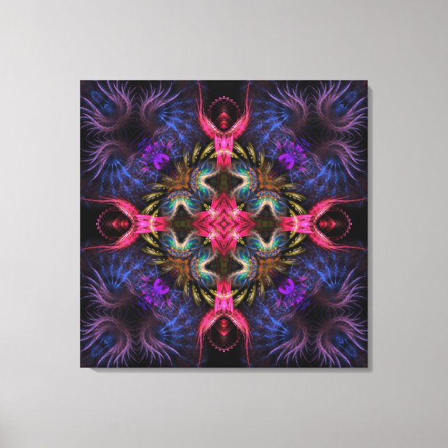 Quadra Angels Fraktal Geometry Wrapped Canvas Leinwanddruck (Vorderseite)