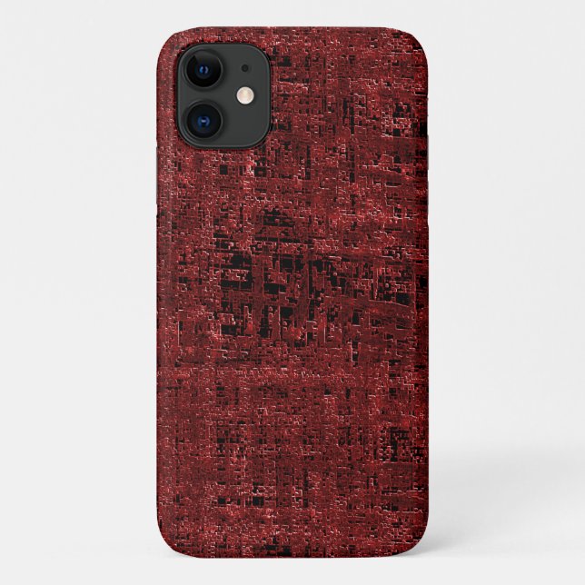 Quadrados pequenos vermelhos sobrepostos empapados Case-Mate iPhone hülle (Rückseite)