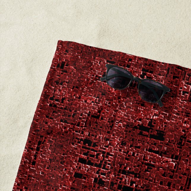 Quadrados pequenos vermelhos sobrepostos empapados strandtuch (Beispiel)