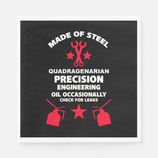 Quadragenarian Birthday Serviette (Vorderseite)