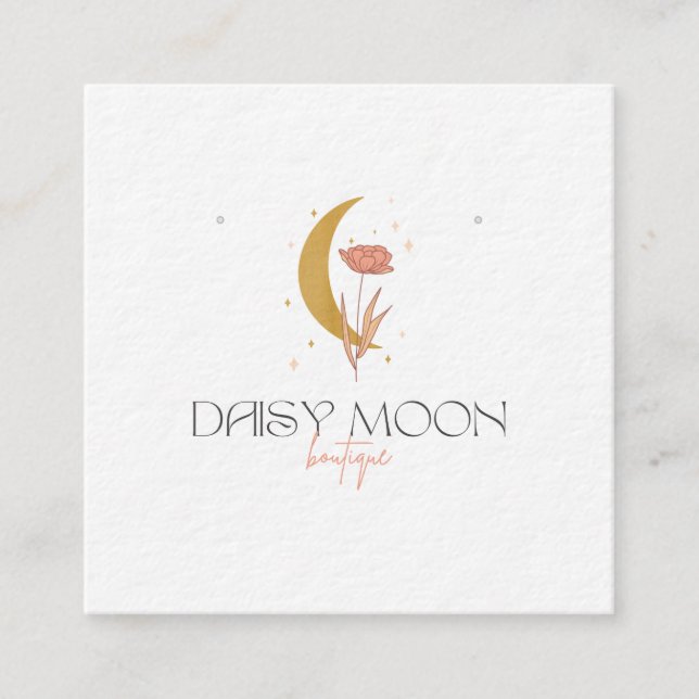 Quadrat, 6,4 cm x 6,4 Earring Card Quadratische Visitenkarte (Vorderseite)