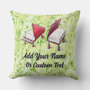 Quadrat Bucht-Piano Design Limon Creme Painterly Kissen
