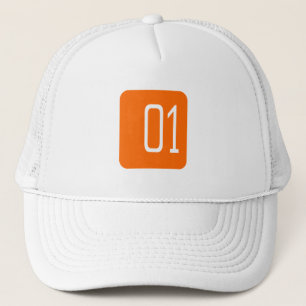 Quadrat der Orangen-#1 Truckerkappe