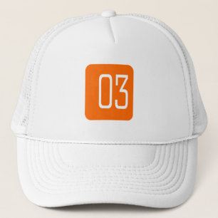 Quadrat der Orangen-#3 Truckerkappe