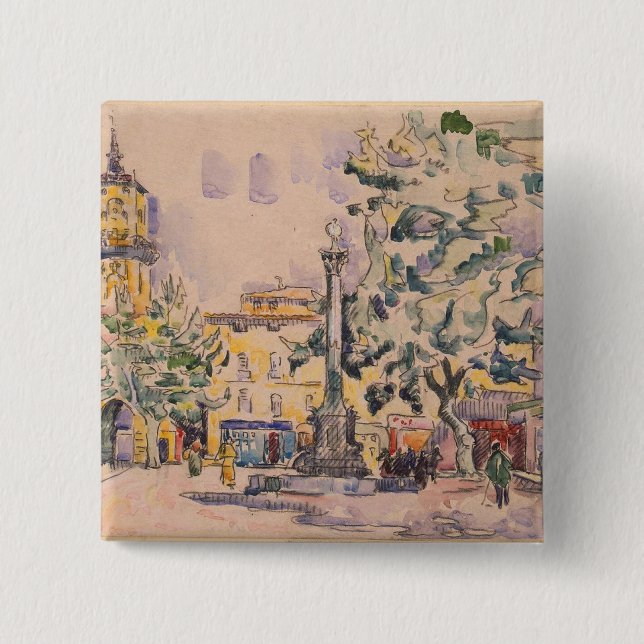 Quadrat des Hotels de Ville in Aix-en-Provence Button (Vorderseite)