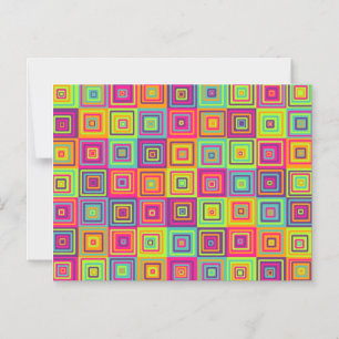 Quadrat farbiges Muster Magneteinladung