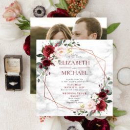 Quadrat Geometrisches Foto aus Kupfer Einladung