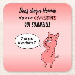 Quadrat-Glasunterteil aus Schweinescheibe Rechteckiger Pappuntersetzer