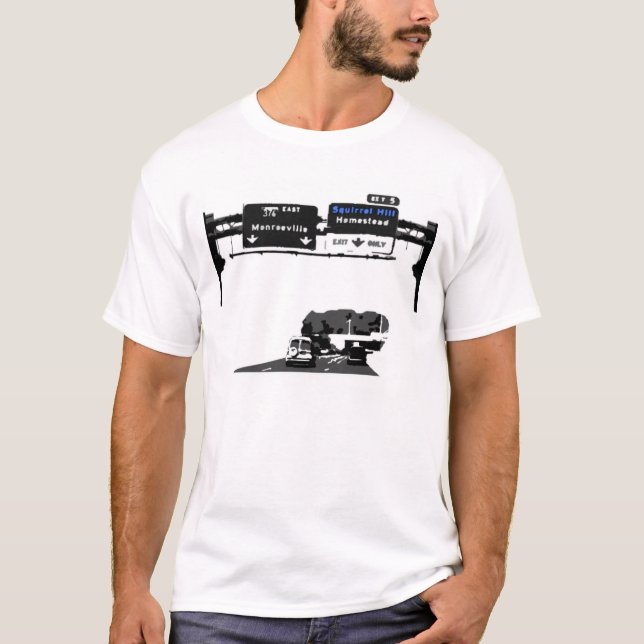 Quadrat-Hügel-Landstraßen-Ikone T-Shirt (Vorderseite)