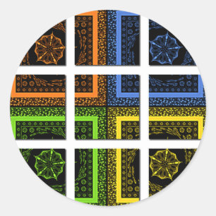 Quadrat in einer Schachtel Runder Aufkleber