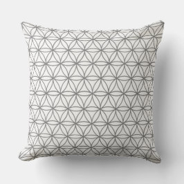 Quadrat Kissen, Lotus Blume Grau Kissen