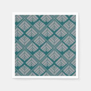 Quadrat Leaf Muster Aquamarin neutral Serviette