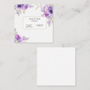 Quadrat mit Lila Blume Telefonnummerkarte