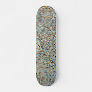 Quadrat Mosaik Mehrfarbiges Fliesenmuster (Foto) Skateboard