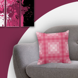 Quadrat Pink Pixel Gemustert Kissen