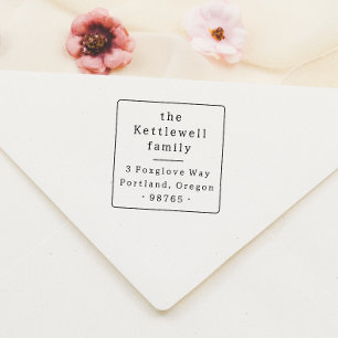 Quadrat Rahmen Vintage Typografie Rücksendeadresse Permastempel