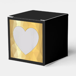Quadrat schwarze Gefälligkeitsbox mit goldenem Her Geschenkschachtel