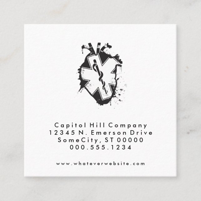 Quadrat-Star des Lebens Herzschrittmachtermin Erin Terminkarte (Vorderseite)