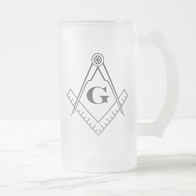 Quadrat-und Kompass-Bier-Glas Mattglas Bierglas (Rechts)