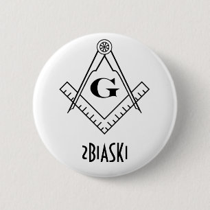 Quadrat und Kompass-Knopf Button