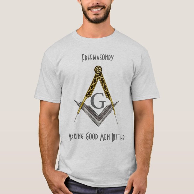 Quadrat und Kompass mit allem sehenden Auge T-Shirt (Vorderseite)