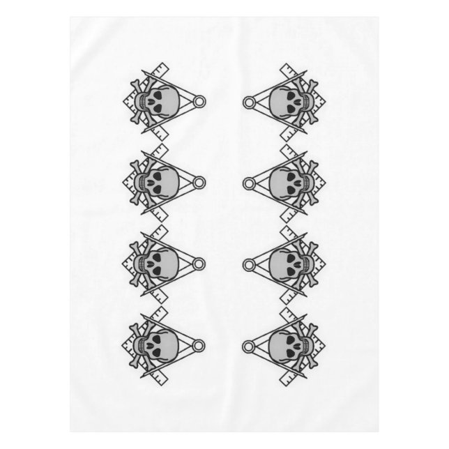 Quadrat und Kompass mit eingestanztem Schädel Tischdecke (Vorderseite)