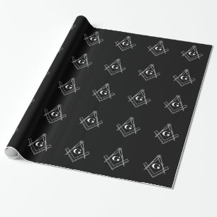 Quadrat und Kompass mit Inset G (weiß) Geschenkpapier