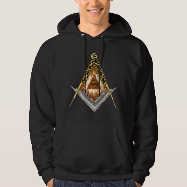 Quadrat und umgehen alles sehende Auge Hoodie (Vorderseite)