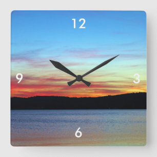 Quadrat-Wanduhr/Sonnenuntergang Quadratische Wanduhr