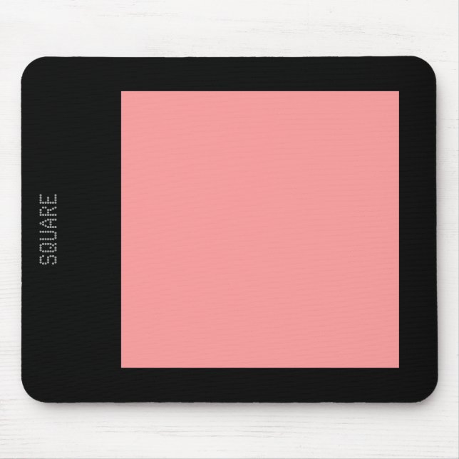 Quadrat - Weich rosa und schwarz Mousepad (Vorne)