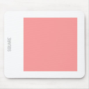 Quadrat - Weich rosa und weiß Mousepad