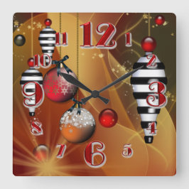 Quadrat Weihnachtsbaumsperre Quadratische Wanduhr