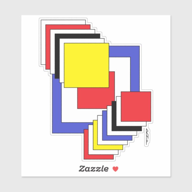 Quadrate Abstrakt Aufkleber (Blatt)