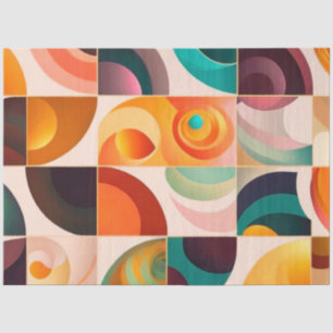 Quadrate Abstrakt Retro Moderne Sammlung Seidenpapier