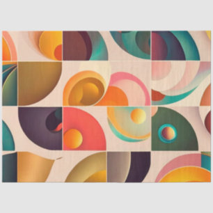 Quadrate Abstrakt Retro Trendy Collection Seidenpapier
