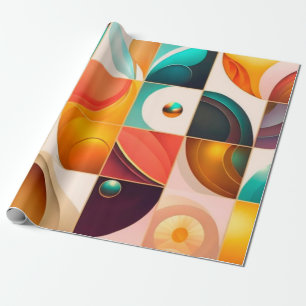 Quadrate Abstrakte Retro-Kollektion Geschenkpapier