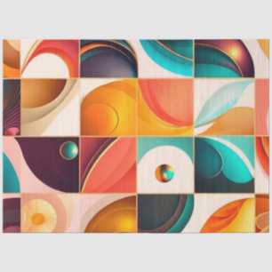 Quadrate Abstrakte Retro-Kollektion Seidenpapier